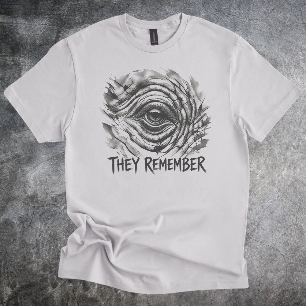 They Remember Elephant Eye Watching Through Ancient Skin Tee